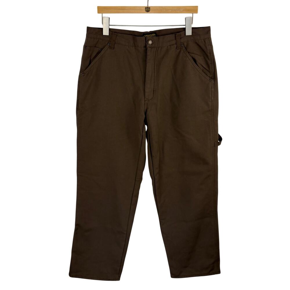 Stanley Fleece Lined Canvas Carpenter Pant in Coffee NWT - Men's Size 36x32